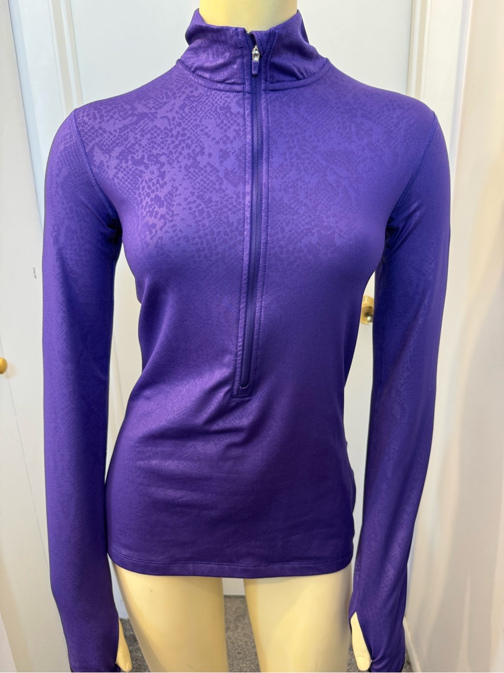 Nike Purple Long-Sleeve Quarter Zip Performance Top - Picture 6 of 10